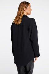 R/H Studio Ruby Collar Shirt in the color Chalk Black.