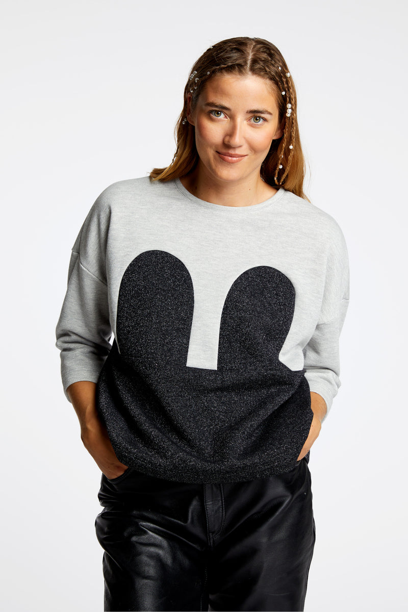 Mickey GLITTER Square Sweater