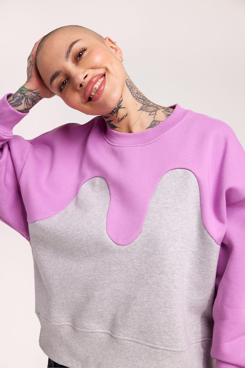 R/H Studion Magic Marvellous Sweater värissä Cosmic Lilac & Granit Grey 